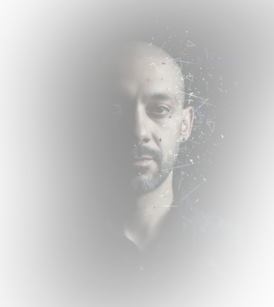 Ritratto di Slab Dee - Matteo Segreto, autore e musicista italiano, in posa scura e intensa